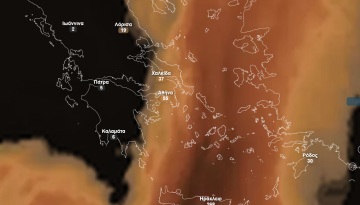 Ενισχύεται η μεταφορά αφρικανικής σκόνης — Live οι ροές με Κρήτη και Πελοπόννησο στο επίκεντρο